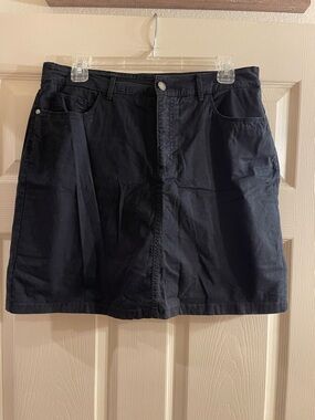 Croft & Barrow Black Cotton A-Line Skort with Front Pockets